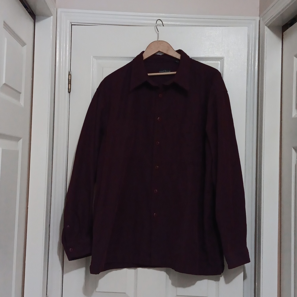 Plum faux suede shirt